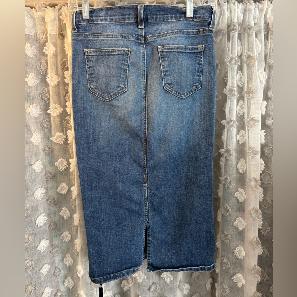 Classic Blue Denim Midi Skirt - Picture 6 of 6